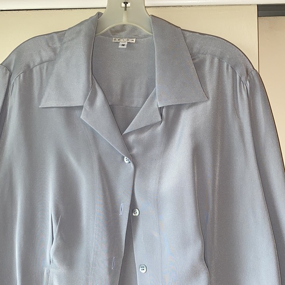 Zelda Gray Silk Blouse - Picture 2 of 6